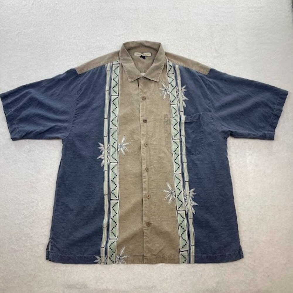 Tommy Bahama Men's Silk Hawaiian Shirt Bamboo Design Size Large